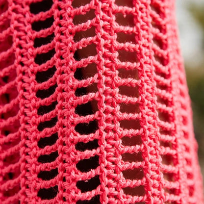 Handmade Crochet Pink Top with Long Sleeves and Round Neck