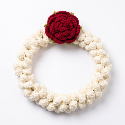 Handmade Crochet White Jasmine Flower Gajra with Red Rose Hair Accessory
