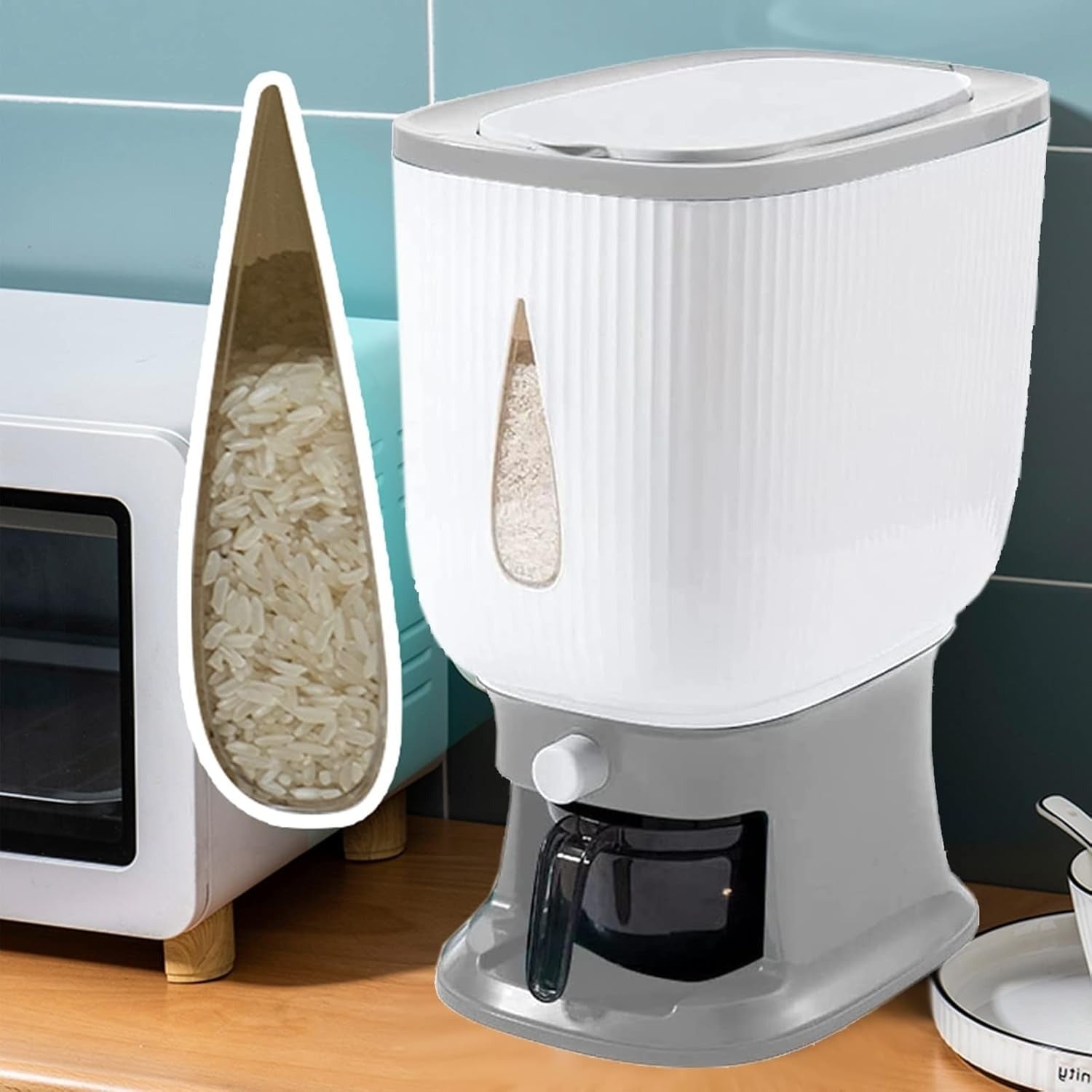 10 KG Automatic Rice & Grain Dispenser with Measuring Cup