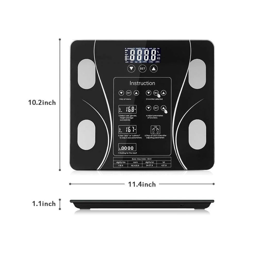 Smart Digital Body Fat Scale | Bluetooth BMI & Body Composition Analyzer