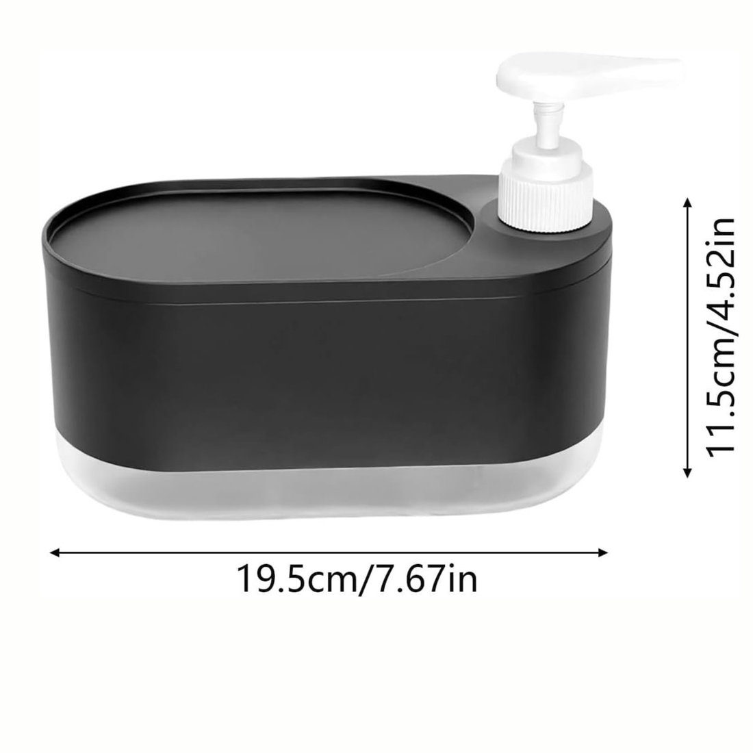 2-in-1 Soap Dispenser for Kitchen & Bathroom with Sponge Holder & 360° Tray
